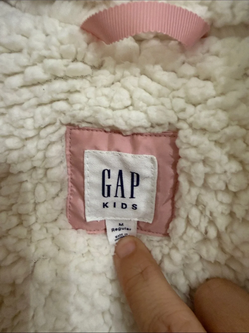 GAP Kids Light Pink Puffer Vest with Sherpa Interior Girls Medium